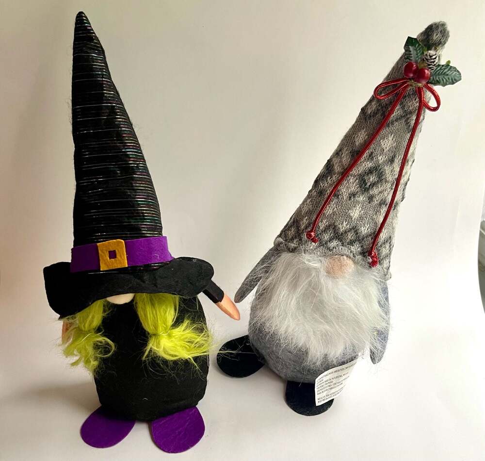 Greenbrier International Holiday and Halloween Gnome Plush Figures Set of 2
